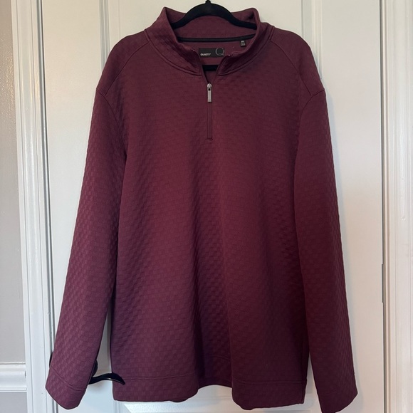 Quieti Men's Plum Burgundy Quarter-Zip Sweater - Picture 1 of 6
